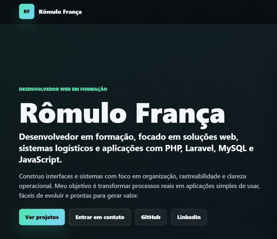 Preview do portfólio pessoal